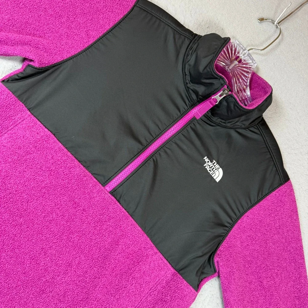 The North Face Fleece Pullover Kids L 14/16 Denali Magenta Black Quarter-Zip